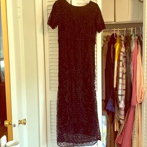 Carole Little gorgeous silk lace maxi dress